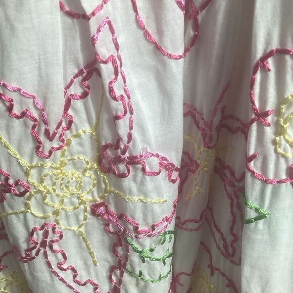 Lilly Pulitzer Amber Fruit Punch Embroidered Lined Dress Sz 4P Empire - Picture 3 of 9